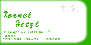 kornel hetzl business card